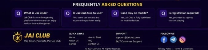Jai Club login faq